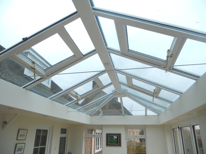 Replacement Conservatory Roof Replacement conservatory roof with Livinroom pelmet and electric roof vents